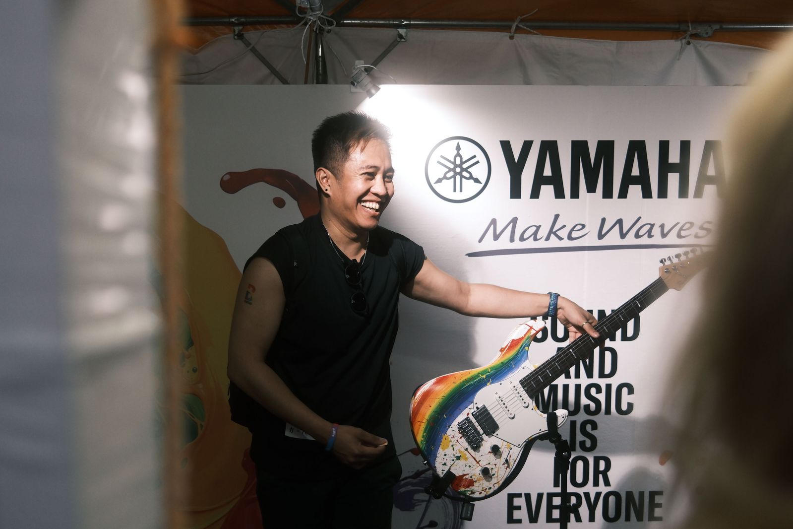 Guitarist at a YAMAHA booth